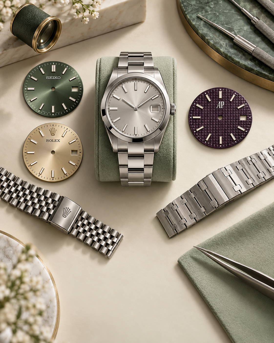 Cadrans Seiko, Rolex et AP dans l’Atelier One